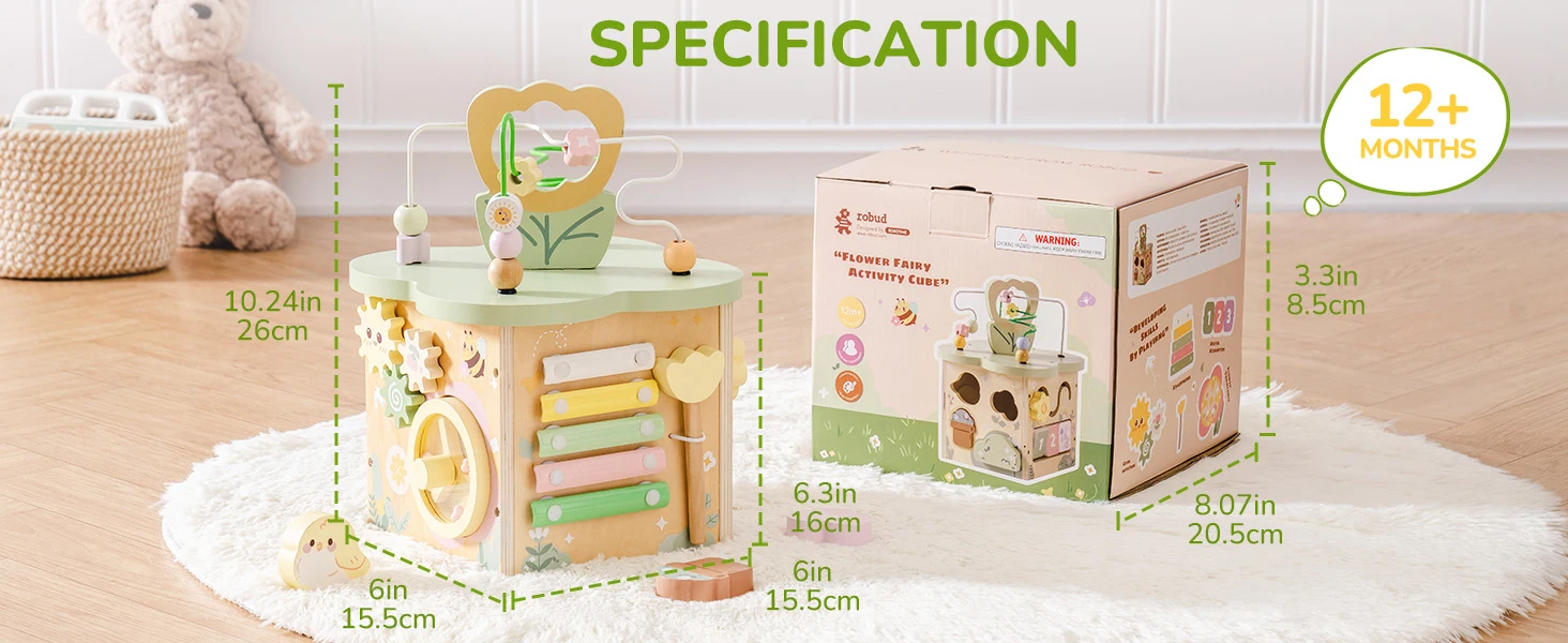 Wooden Montessori Activity Cube