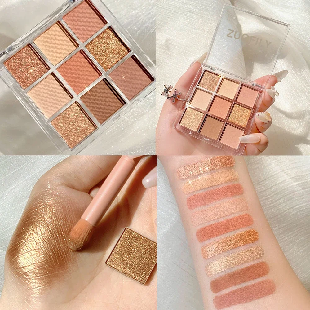 9 Colors Nude Shimmer Matte Eyeshadow Pallete Glitter Eyeshadow Long Lasting Waterproof Eye Pigments Shine Makeup eye shadow,eye shadow plate