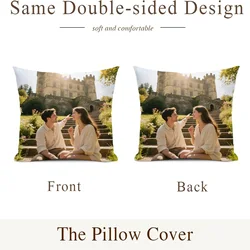 Personalized Photo & Text Decorative Pillow Cover - 66x66cm 26x26inch (One picture)