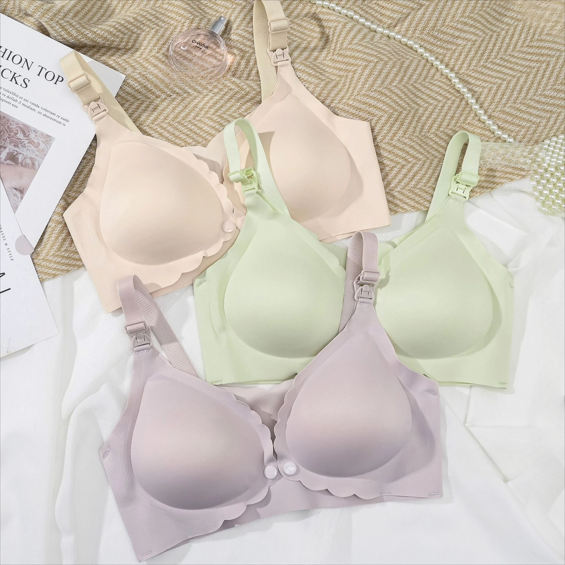Summer Smooth Nursing Bra Front-Open, Seamless, Wire-Free, Ice Silk Bra with Push-up Effect 5