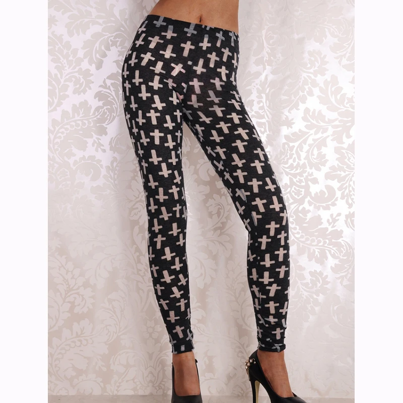 Wonder Pretty Qickitout 12% Spandex Fashion Cartoon Ice Cream God Horse Skull Legging Stampato Digitale Pantaloni Elasticizzati A Stella Da Donna