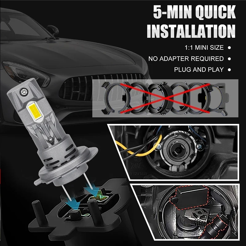 320000LM H7 LED Headlights Canbus No Error 620W 6500K H7 Car Headlight Bulb 12V 24V Truck