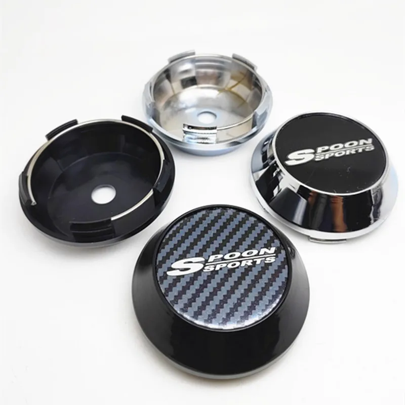 4pcs Spoon Sports Wheel Center Caps Hub 65mm Emblem Badge Rims Cover Car Styling Accessories car wheel hub covers