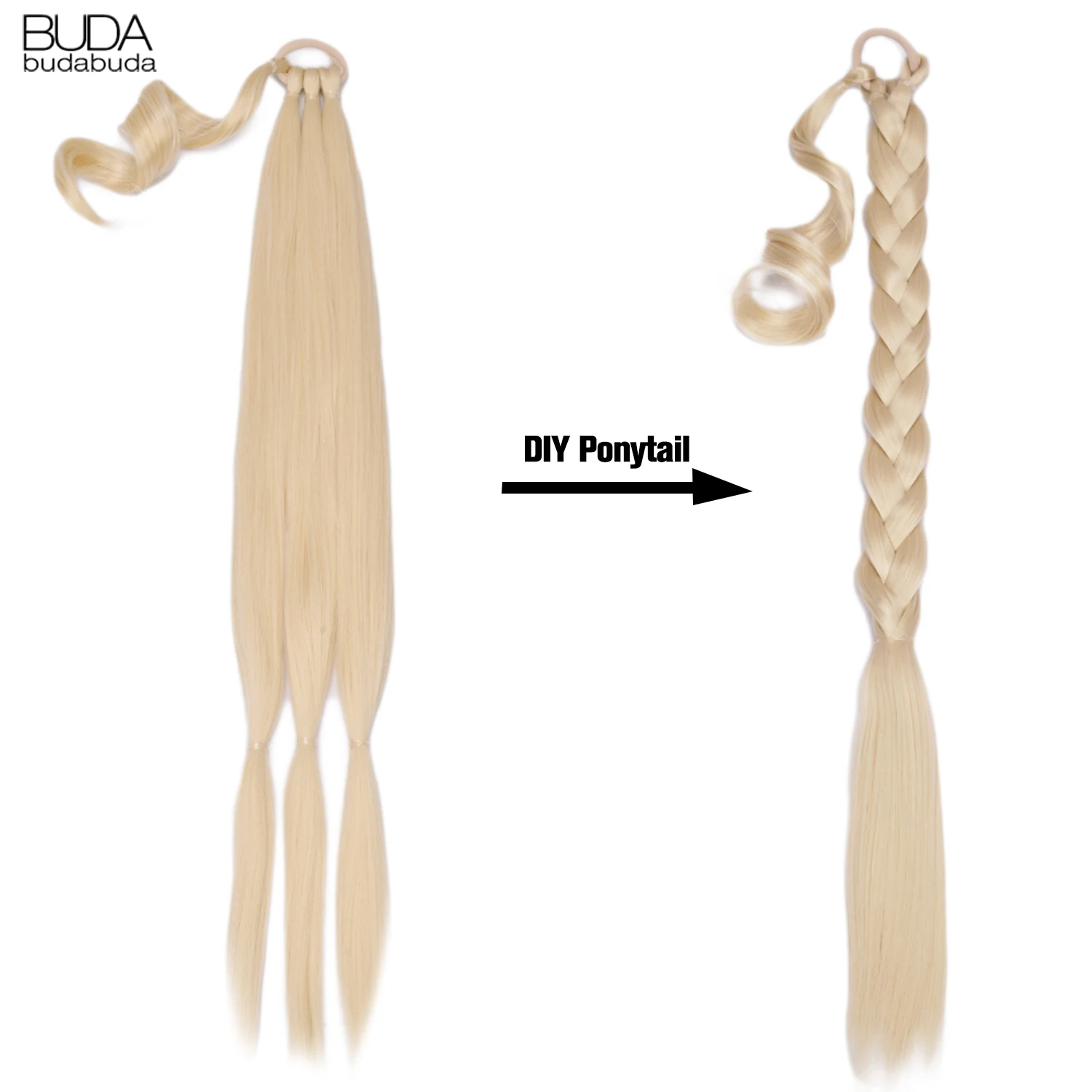 34” Braid Ponytail Extension - Langes glattes Wrap Around Haarteil - Flauschiges natürliches Haar für Frauen - Tägliches Styling - DIY 5