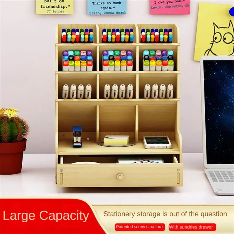 

Многофункциональный деревянный Настольный держатель для ручек, Офисные аксессуары, школьные канцелярские принадлежности, подставка для хранения, Настольный органайзер для ручек и карандашей