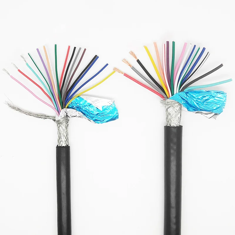 RVVP16Cores 차폐 26AWG 24AWG 22AWG 20AWG 18AWG 1/5/10 미터 제어 신호 구리 와이어 PVC 절연 오디오 케이블