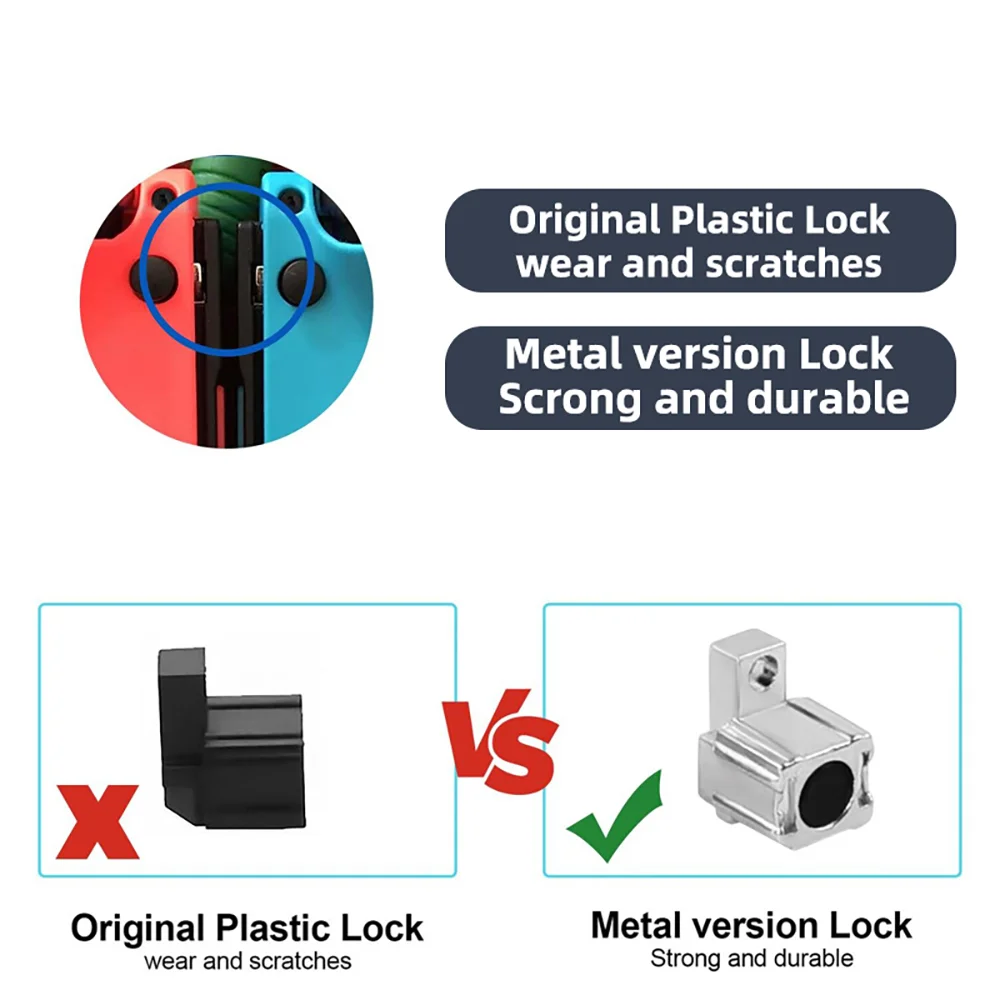 Replacement Metal Lock Buckle Latches for Joy-Con Repair - 10 Pairs