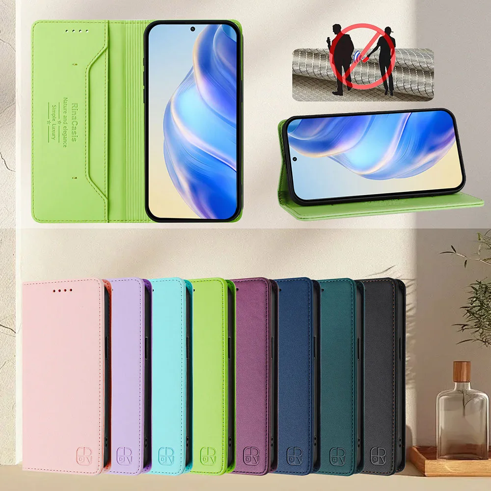 Premium Magnetic Leather Wallet Flip Case - Elegant Phone Back Cover