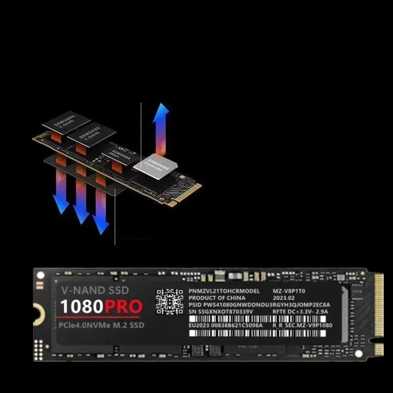 데스크탑 PC PS5 게임용 솔리드 스테이트 하드 디스크, 브랜드 SSD M2 2280 PCIe 4.0 NVME 읽기 14000 MB/S, 1080PRO 4TB, 1 개, 2 개, 3 개