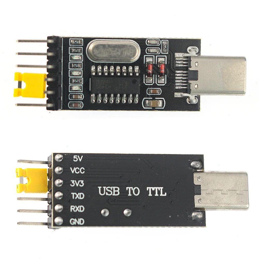 USB To TTL Serial Adapter CH340G - 3.3V/5V Type-C Male/Female Converter Module for Arduino/STM32 Win/Mac/Linux Driver