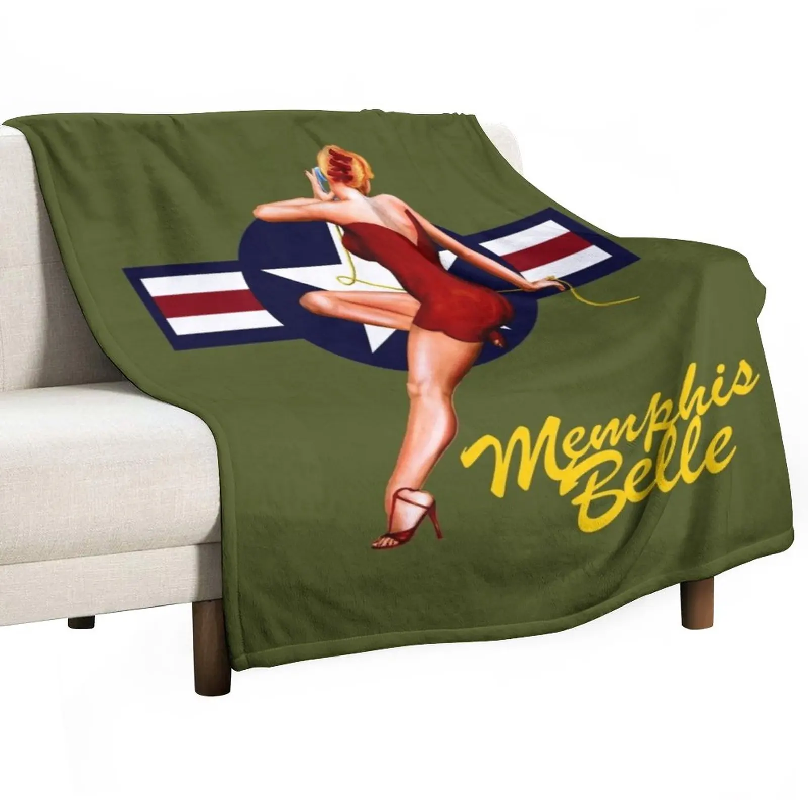 

New The Memphis Belle Throw Blanket Camping Blanket Plaid Sofa Throw Blanket