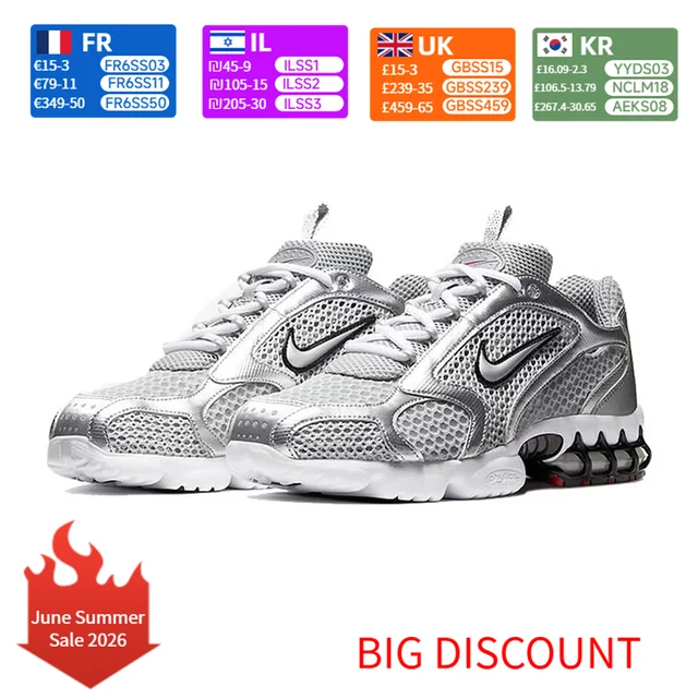 Nike Air Zoom Spiridon Cage2 argent liquide bas style de vie chaussures décontractées pour hommes argent CJ1288-001 1