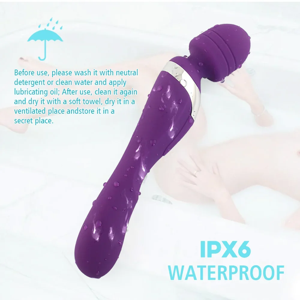 Double Head Powerful Clit Vibrators for Women AV Magic Wand Massager G Spot Orgasm Clitoris Women's Dildo Stimulator Masturbator
