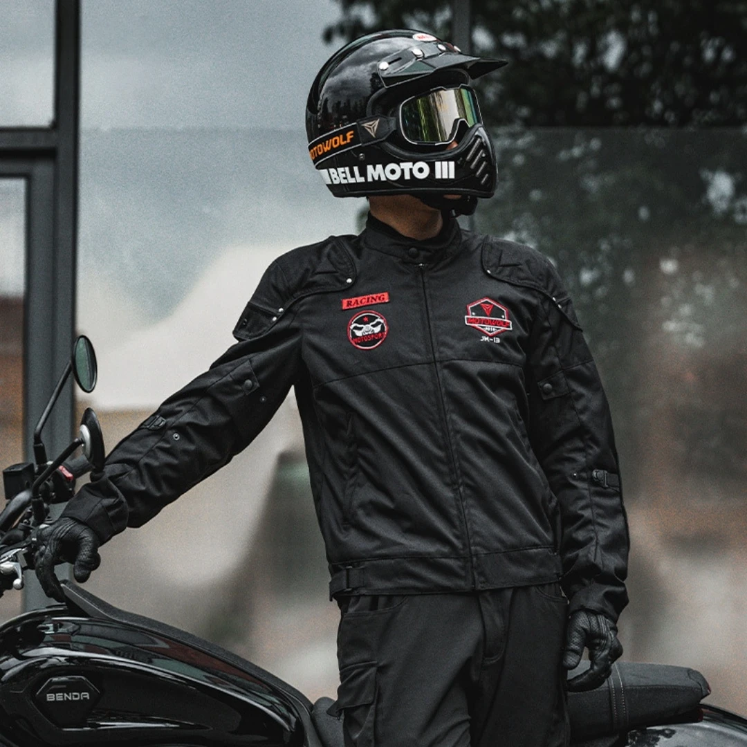 오토바이 재킷 남성용 아머드 통기성 라이딩 기어 따뜻한 방풍 모토 레이싱 코트 탈부착 가능한 내부 라이너가 있는 내마모성