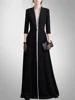 ZZ156 2024 Spring and Autumn Slim Fit Fashion V-Neck Seven-Sleeve Dress Cardigan Temperament Flare Long Dress Coat 1
