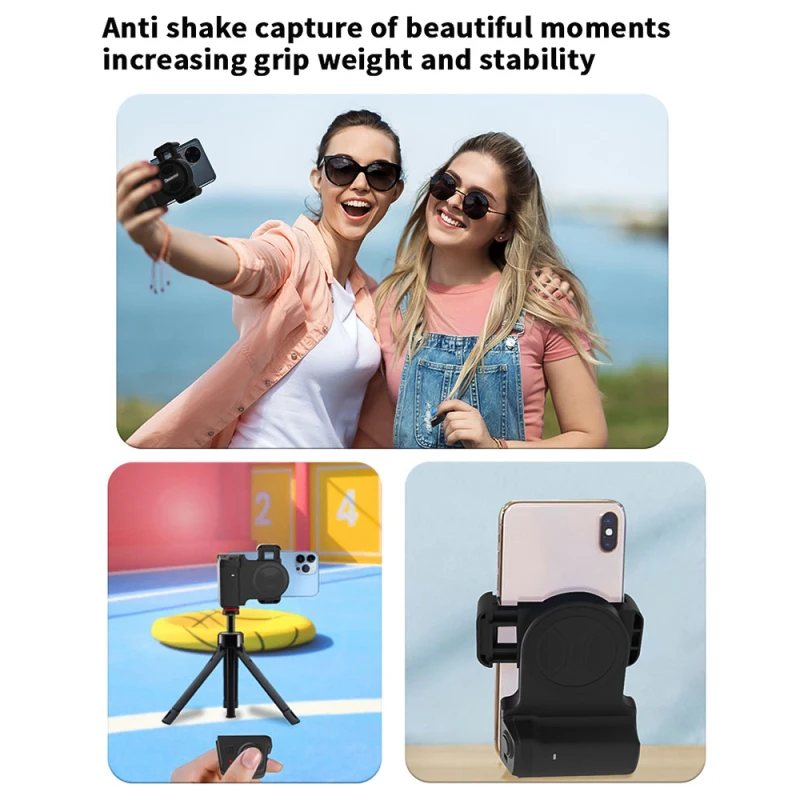 Camera Gimbal Stabilizer Wireless Handle Grip for Phone Vlog Selfie Grip Phone Holder Stabilizer 360&deg; Rotatable with 1/4 Inch Screw Hole Detachable