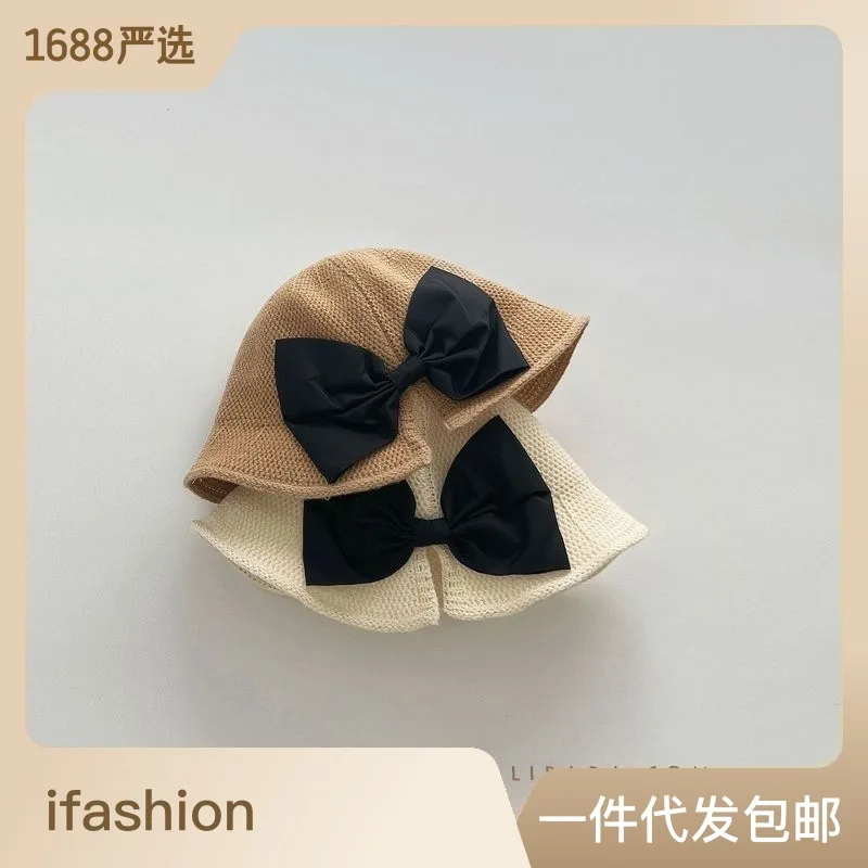 

Корейская детская шапка Yipan, осень и зима 2023, новая Солнцезащитная шапка с бантом ins, шапка для бассейна, Детская Рыболовная Шапка