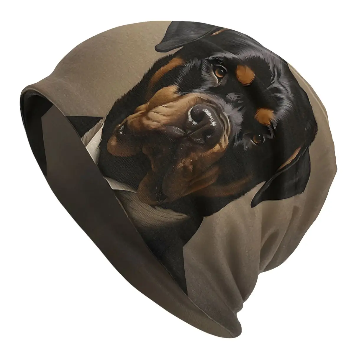 

Dapper Rottweiler Портрет Искусство на открытом воздухе для мужчин женщин Ротвейлер Собака Skullies тонкая шапочка Caps