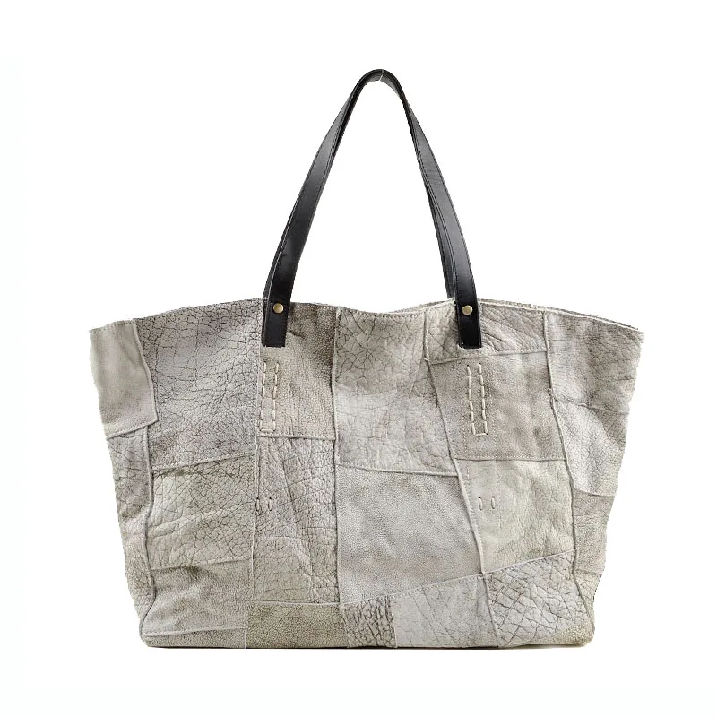 Original Leather Large Bag Large Capacity Shopping Bag Leisure Women's Bag Portable Single Shoulder Messenger Leather Tote Bag