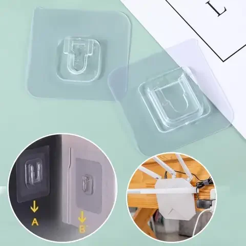 

Double-Sided Adhesive Wall Hooks Hanger Strong Transparent Hooks Suction Cup Sucker Wall Storage Holder For Kitchen Bathroom