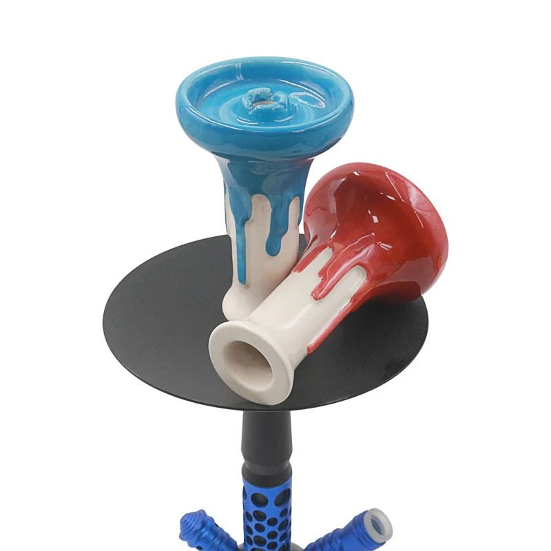 SY 1pc One Hole Colourful Ceramic Hookah Bowls Shisha Flavors Tobacco Water Pipe Charcoal Holder Smoking Accessorie