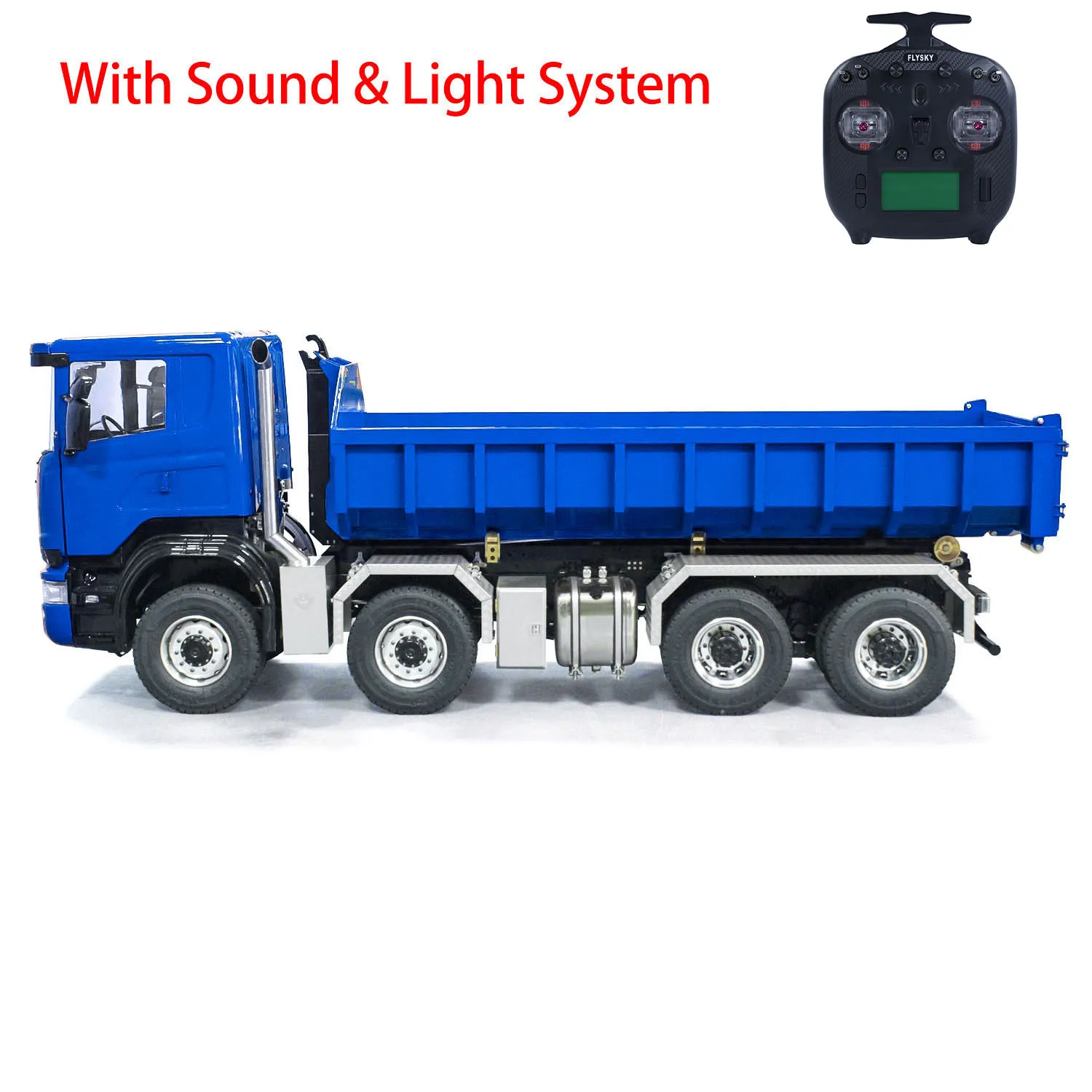 8x8 1/14 RC Hydraulic Dump Truck Metal Roll On Off Full Dumper Car Model with Sound Light 3-speed Transmission RC Toys TH23689 6