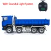 8x8 1/14 RC Hydraulic Dump Truck Metal Roll On Off Full Dumper Car Model with Sound Light 3-speed Transmission RC Toys TH23689 6
