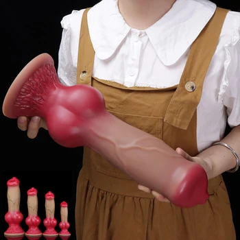 4 Size XXXL Realistic Big Knot Dog Dildo Thick Animal Penis Suction Cup large Dildos Anal Plug Adult Huge Sex Toys Men Women 1