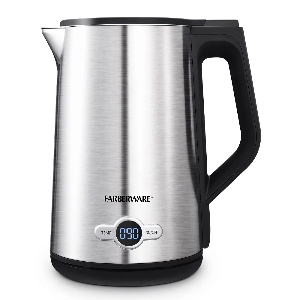 

1.7 Liter Electric Kettle Double Wall Stainless Steel and Black
