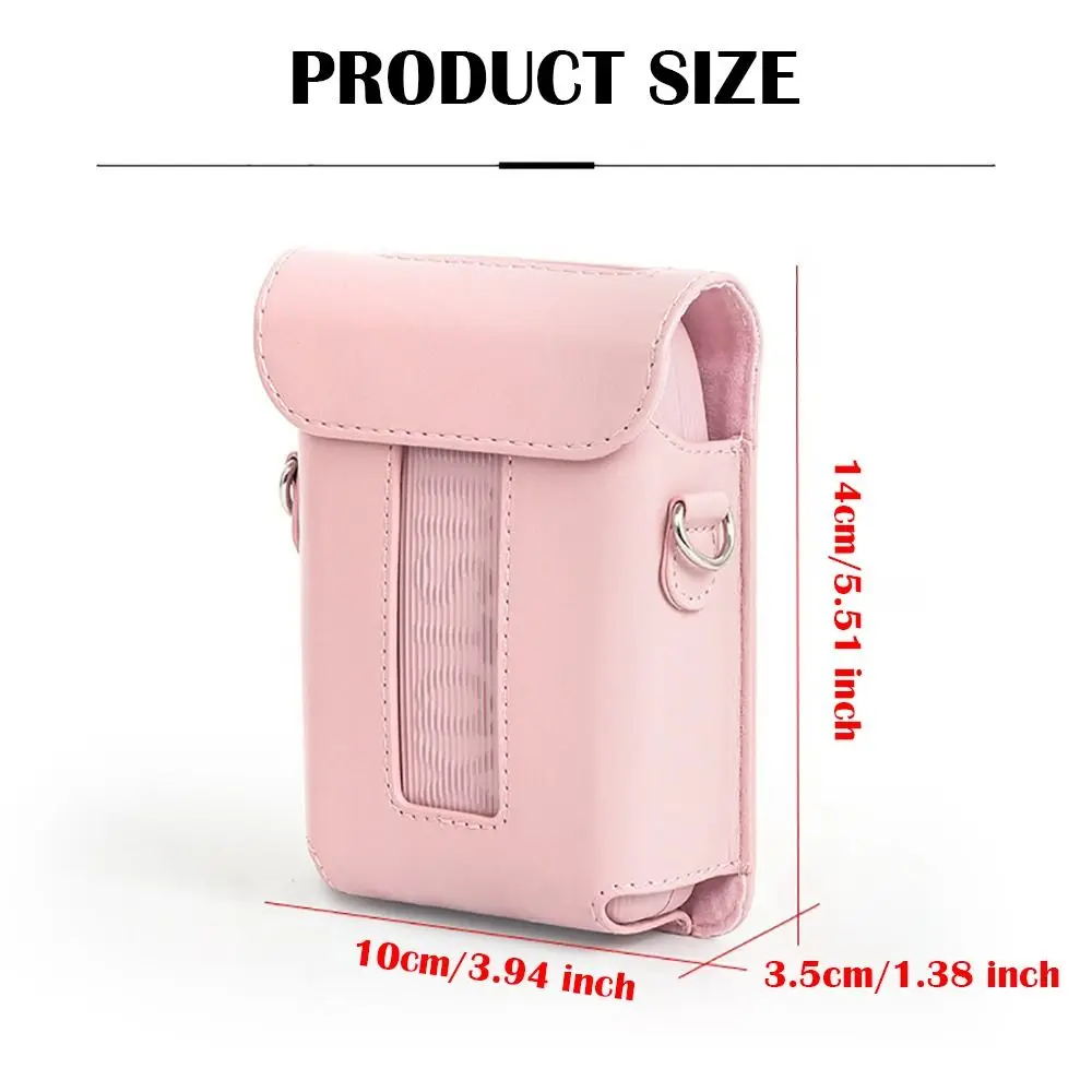 PU Leather Printer Carrying Case Retro with Shoulder Strap Storage Anti Drop Dustproof for Fujifilm Instax Mini Link 3