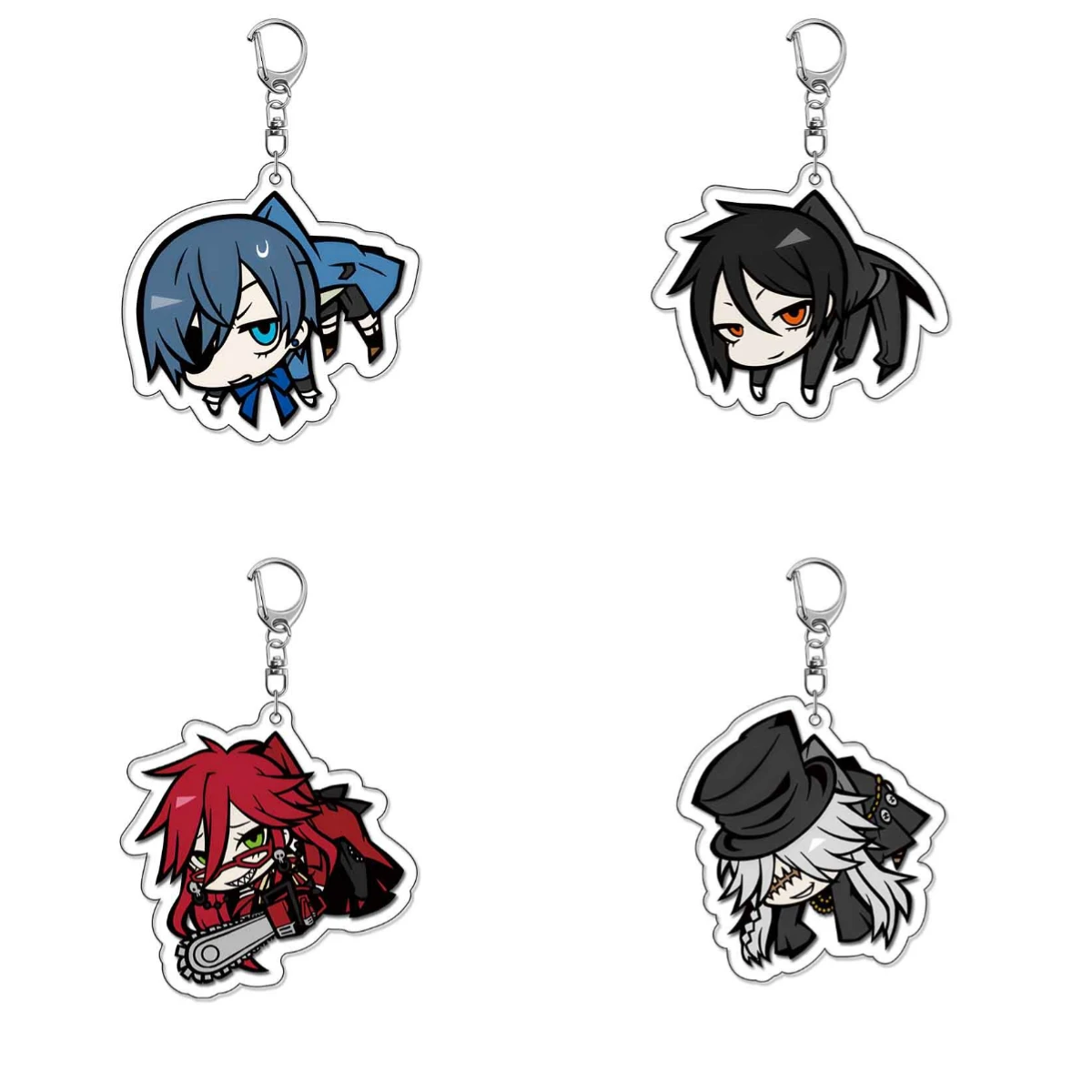 Porte-clés Anime Black Butler, Dessin Animé Ciel Phantomhive Sebastian Michaelis, Étiquette de Sac Baji, Cadeau Tendance