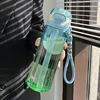 New Gradient Plastic Cup Outdoor Fitness Kettle With Straw 750ML Large Capacity Sports Water Bottle For Camping Climbing Hiking 2