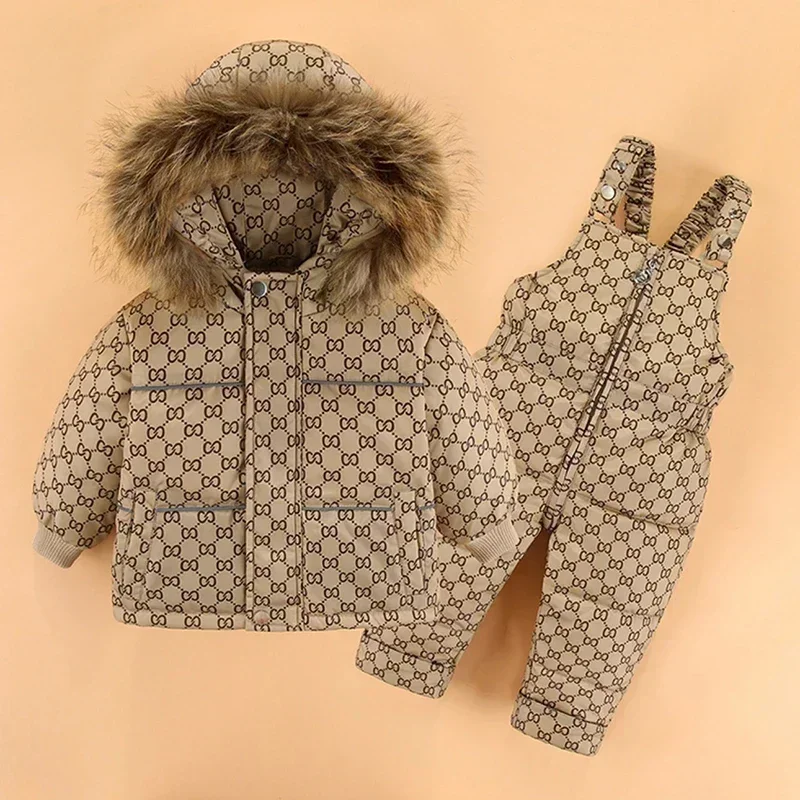 Winter Children's Clothing Set Baby Girl Winter Jumpsuit Down Jacket for Girls Boys Coat Clothes Thicken Ski Snow Suit Overalls