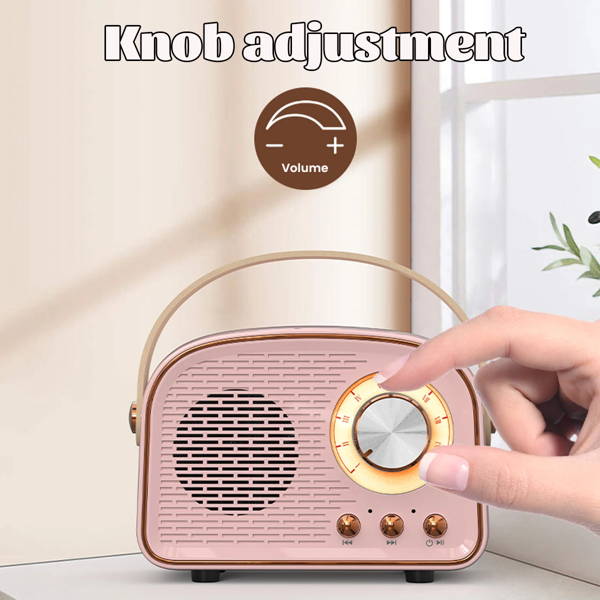 Retro Mini Radio Portable FM Receiver TWS Stereo Bluetooth Speaker Wireless Classical Music Player TF/AUX/USB MP3 with MIC