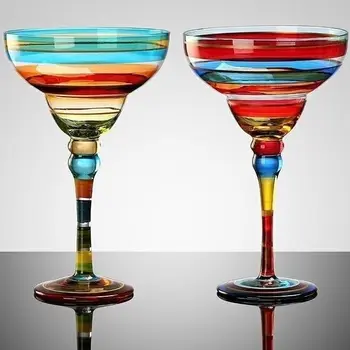 Hand-Painted Margarita Glasses 1