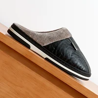Men's slippers Winter Big Size Indoor Waterproof PU Leather Large Sizes Home Cotton shoes Fur Flat Cotton Bedroom Houseshoes - Image 3