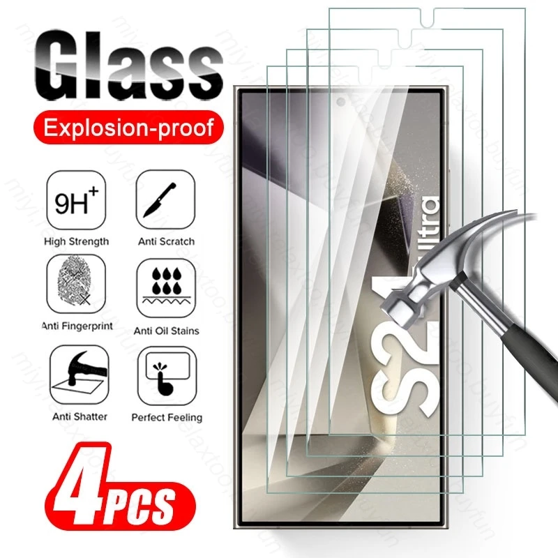 4 Pz 9H Vetro Temperato Premium Per Samsung S24 Ultra Sumsung S 24 Plus S24Ultra S24 + 5G Pellicola Proteggi Schermo Antideflagrante Hd