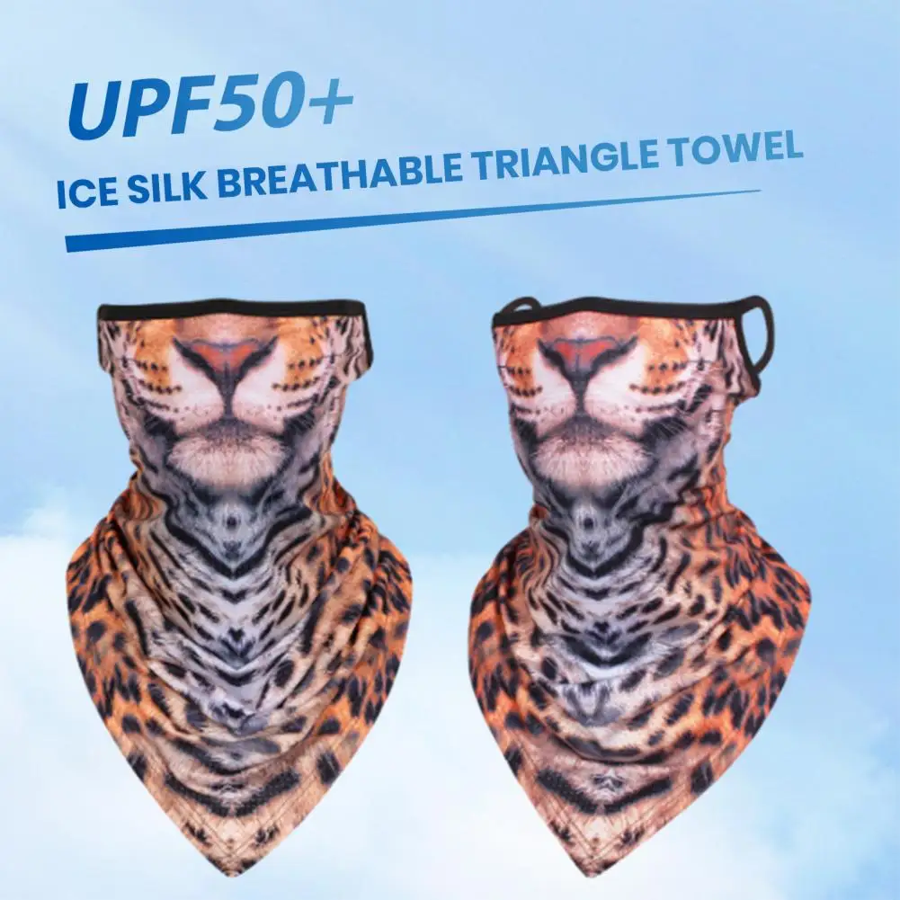 

Face Guard with Ear Loop Exquisite Pattern Breathable Sweat Absorption Quick Drying Sun Protection Face Protector Cover