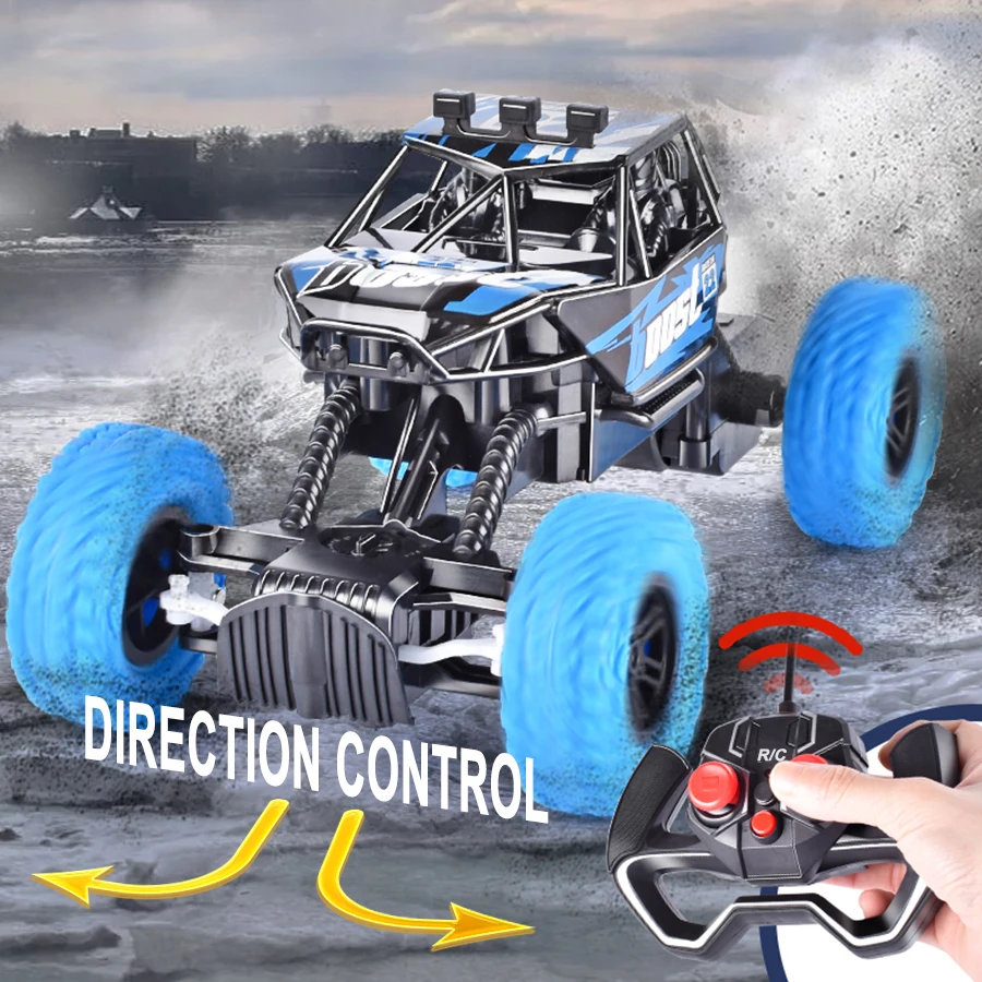 Remote control car with colorful flashing lights, rubber wheels, off-road toy car suitable for Christmas children's gifts 4