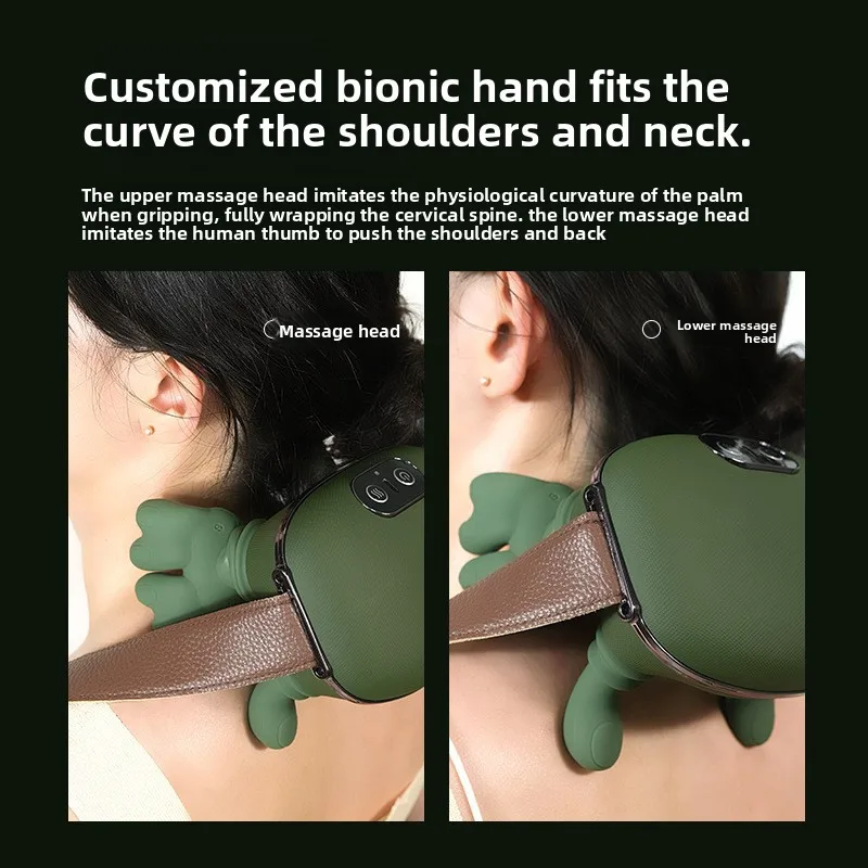 Oreiller de massage électrique pour la nuque avec pétrissage manuel simulé et thérapie par la chaleur pour soulager les tensions musculaires - Idéal à la maison, au bureau et en voyage_voghion.com