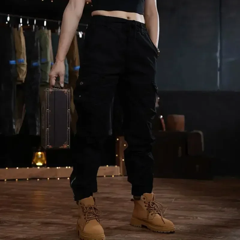 Heren Broek Kaki Wandelen Herfst Heren Cargo Broek Motorfiets Outdoor Biker Designer Hoge Kwaliteit Grote Maat Regular Fit Kleding