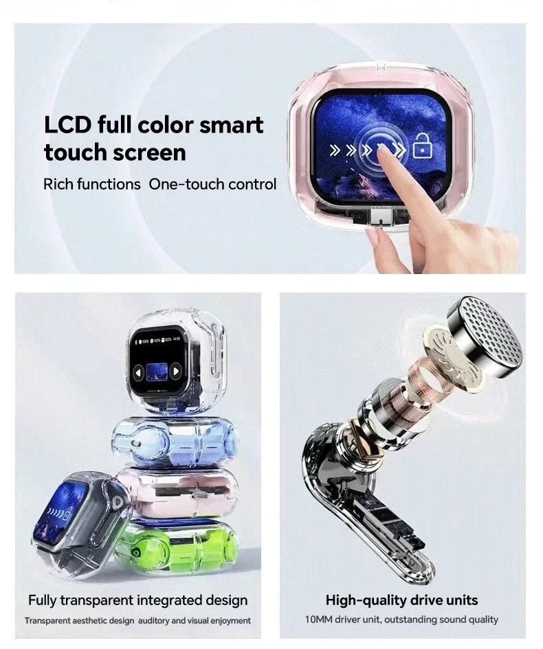 AI translation earbuds with touchscreen and real-time language translation