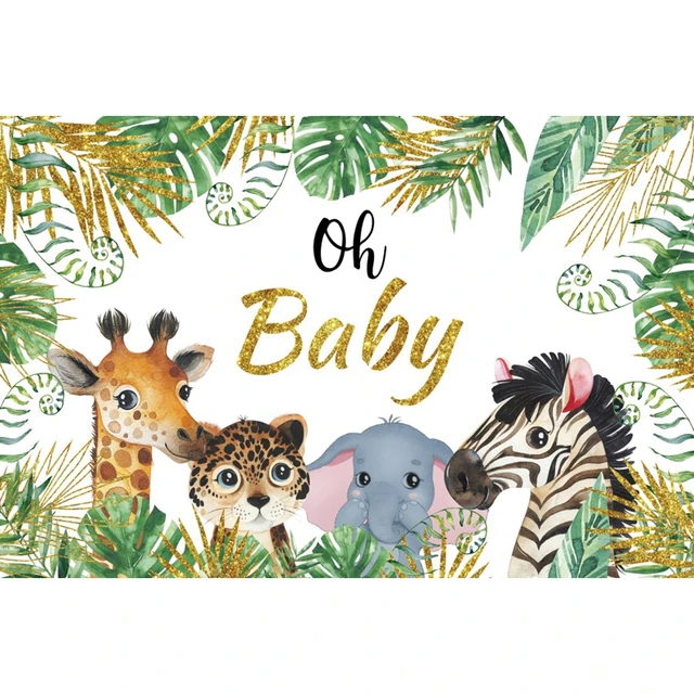 Safari 1st Birthday Backdrop Jungle Tropical Forest Wild One Animal Party Photography Newborn Baby Shower Photo Background Props NKY01572