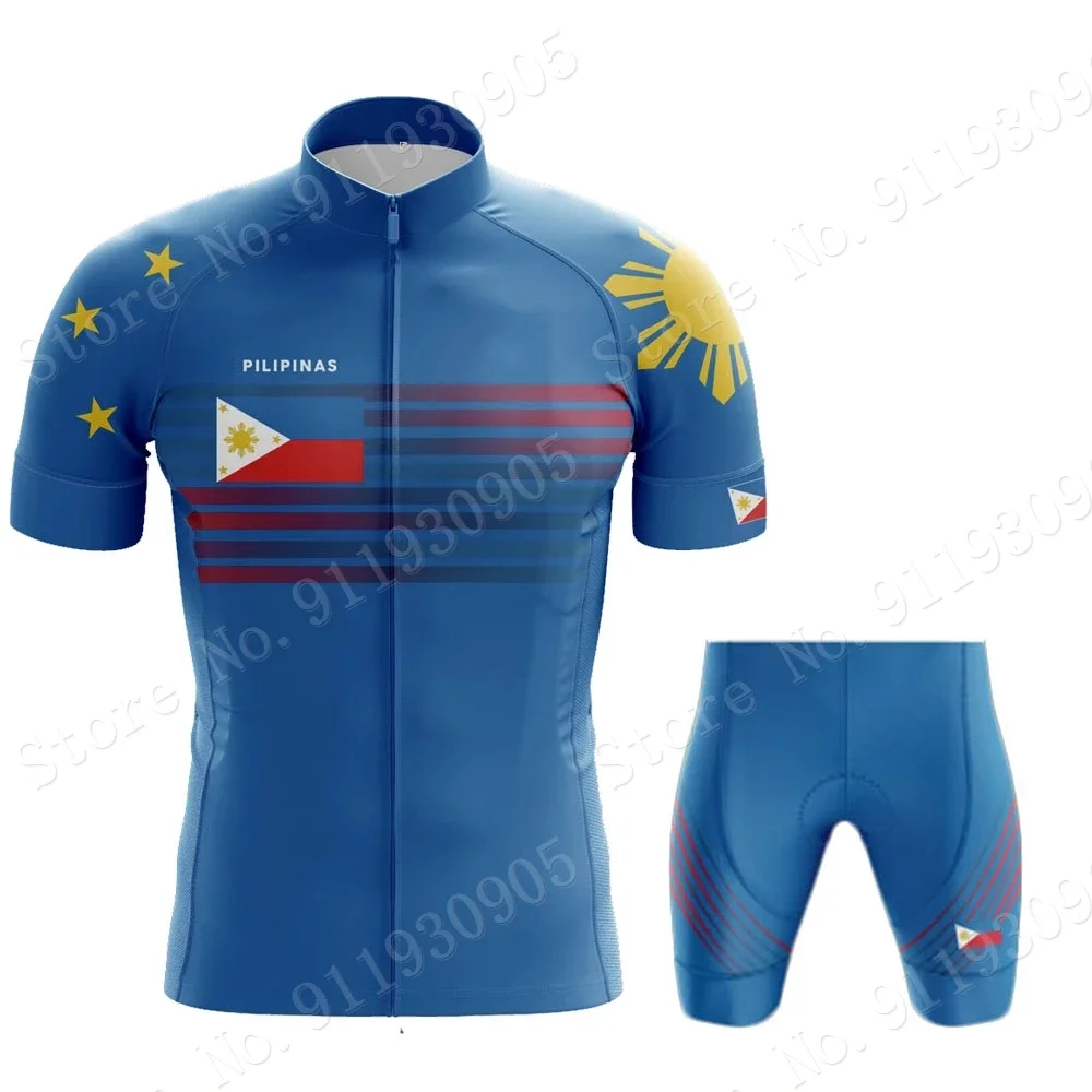 PHILIPPINES National Cycling Jersey Set Summer Pilipinas Clothing Road Bike Shirts Suit Bicycle Bib Shorts MTB Ropa Maillot