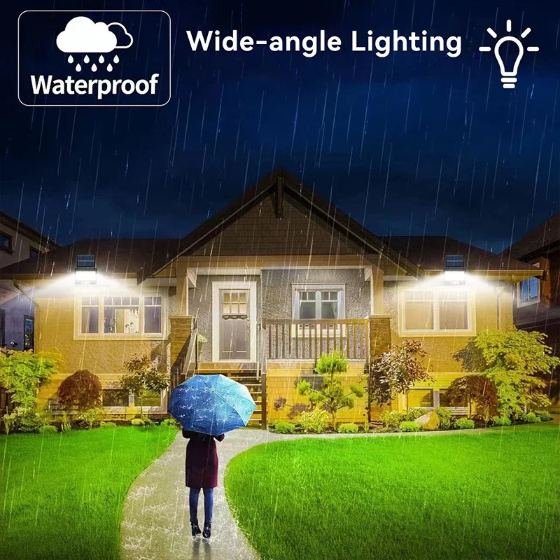 Outdoor Solar Lights Barn Light 160COB Motion Detector Waterproof 120° Sensor An