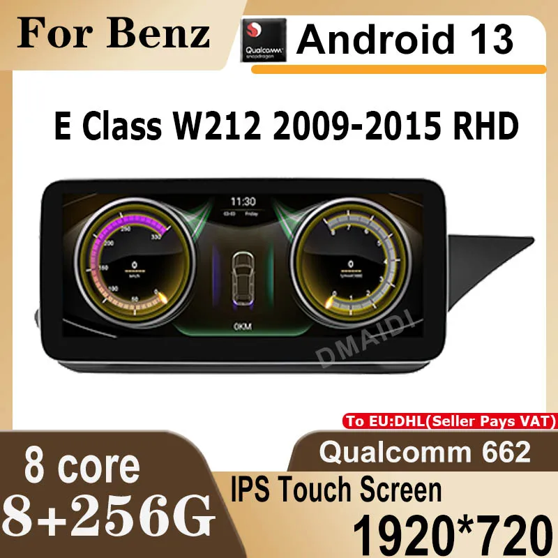 

Car Multimedia Player For Mercedes Benz E Class W212 RHD 12.5" Qualcomm 8Core Andriod13 Auto Radio GPS Stereo Video CarPlay 4G