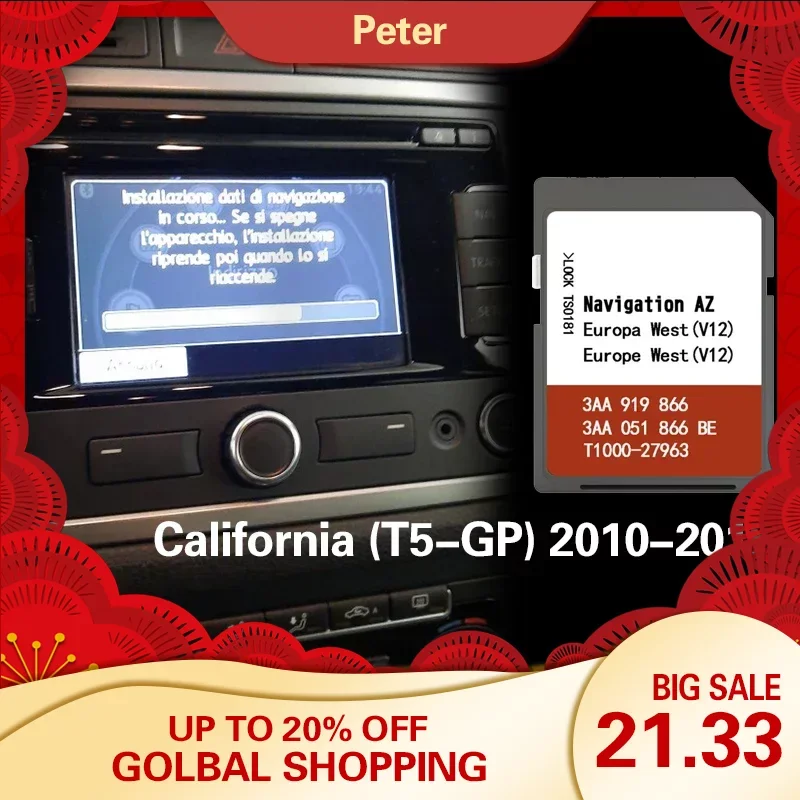 Az V12 West Rns 315 Per Scheda Sd Di Navigazione California (T5-Gp) 2010-2015