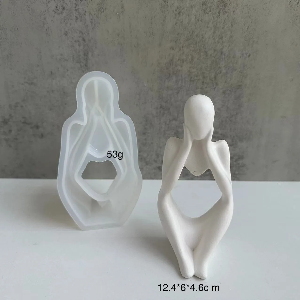 Silicone mold DIY Thinker Statue 3D Nordic Art Abstract Human Body Plaster Ornament Epoxy Resin Handicraft Mold Home Decor