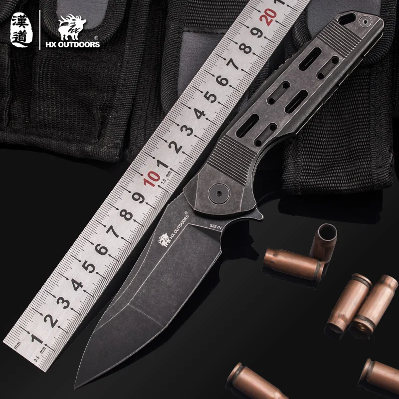 

HX OUTDOORS Heavy Armor Tactical Folding Blade Knives S35VN High hardness 59HRC Camping Hunting Knife Outdoor Tools