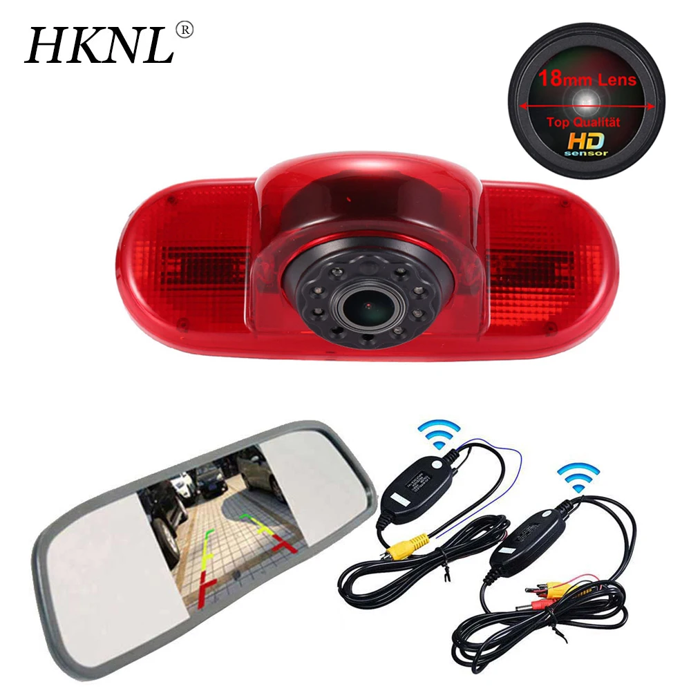 

HKNL HD lens Car Rear View Camera+Mirror+2.4GHZ Wireless For Opel Vivaro surf concept 2015-2017 Movano X70 BJ Kasten Brake light